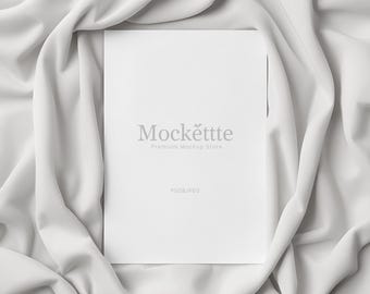 Flyer, Invitation, Leaflet Mockup | Editable PSD & JPEG | 2000x2000 px | 300 DPI | Minimal Fabric Scene | For Branding, Presentation