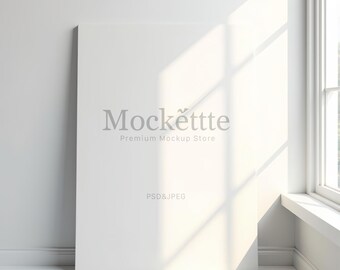 Canvas Mockup | Editable PSD & JPEG | 2000x2000 px | 300 DPI | Minimal Interior Branding Scene | For Branding, Presentation