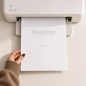 Printer Mockup, Print Mockup, Paper Print PSD Mockup, Editable PSD & JPEG, Home Printer Mockup, Printable Artwork Mockup