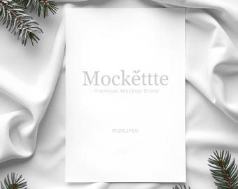 Flyer / Leaflet / Postcard / Invitation Mockup | Editable PSD & JPEG | 2000x2000 px | 300 DPI | Minimal Top View Branding Scene