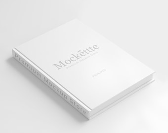 Book Cover Mockup | Editable PSD & JPEG | 2000x2000 px | 300 DPI | Minimal White Background Scene | For Branding, Presentation