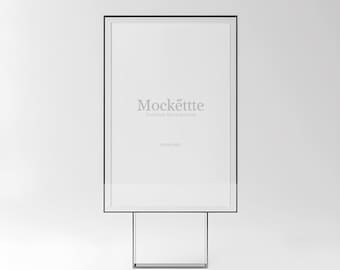 Banner, Poster, Indoor Wall Sign Mockup | Editable PSD & JPEG | 2000x2000 px | 300 DPI | Minimal Studio Scene | For Branding, Presentation