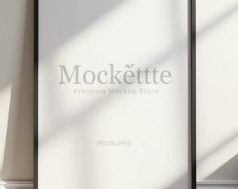 Framed Wall Art Mockup | Editable PSD & JPEG | 2000x2000 px | 300 DPI | Minimal Vertical Branding Scene | For Branding, Presentation
