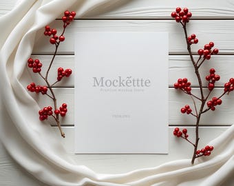 Autumn Invitation Card Mockup | Editable PSD & JPEG | 2000x2000 px | 300 DPI | Minimal Flat Lay Branding Scene | For Branding, Presentation