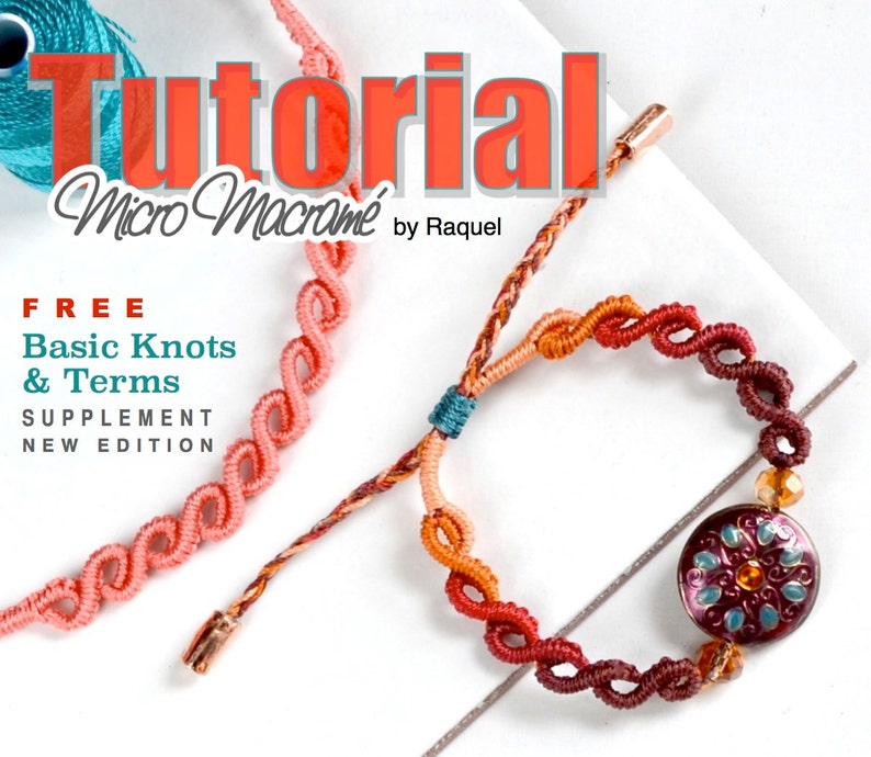 ENGLISH MicroMacrame Pattern bracelet waves Macrame PDF image 1