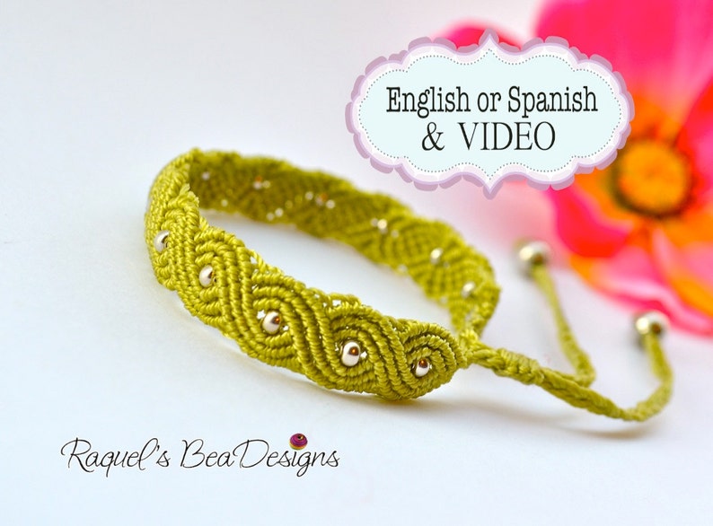 TUTORIAL Exotic Twists Micro Macrame Bracelet with video link image 4