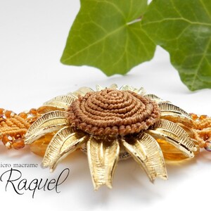 Micro Macrame PDF PATTERN Sunflower Bracelet image 4