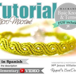 TUTORIAL Exotic Twists Micro Macrame Bracelet with video link image 1