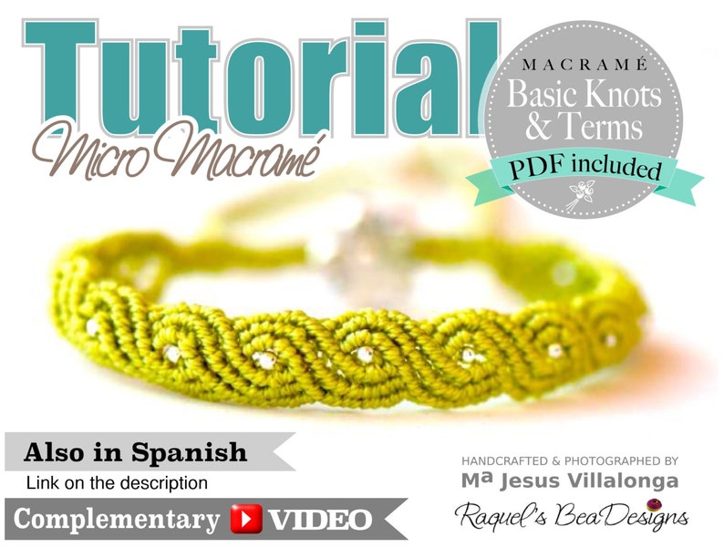 TUTORIAL Exotic Twists Micro Macrame Bracelet with video link image 1