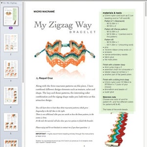 ZigZag micromacrame tutorial with VIDEO esquema PDF macrame image 3