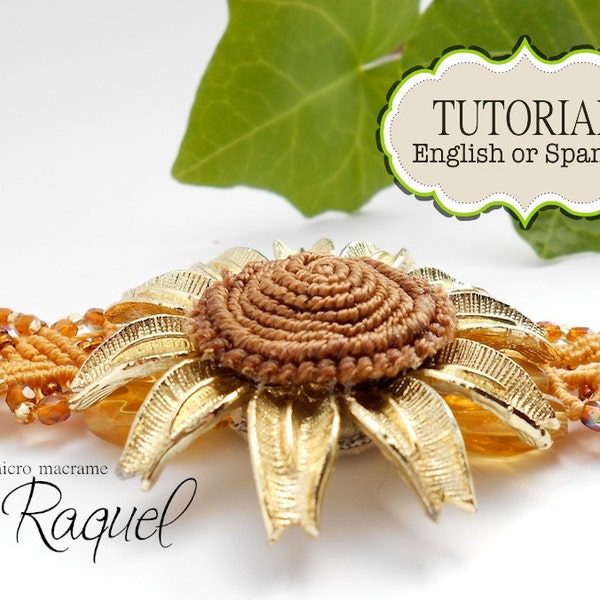 ESQUEMA en ESPAÑOL Micro Macrame  "Pulsera Girasol Radiante"