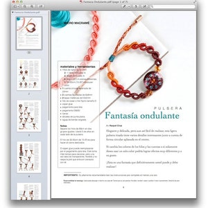 ESPAÑOL MicroMacrame Esquema Pulsera Olas Ondas Macrame Archivo PDF image 4