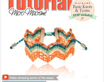 ZigZag micromacrame tutorial with VIDEO esquema PDF macrame