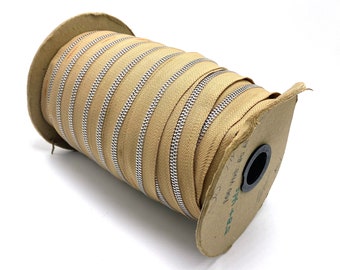 Spool 58 Yds/53 Meters #5 Aluminum Beige Continuous Tape Zipper Ulphostery & Crafts