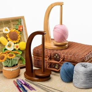 Houten garenhouder spoel