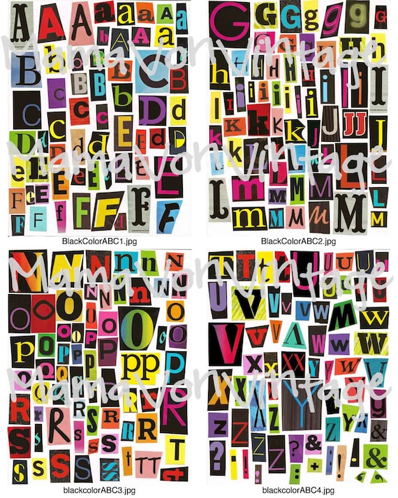 items similar to printable magazine letter cutouts black