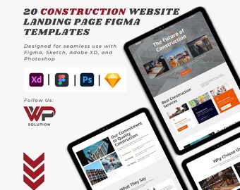 Modèle de page d'accueil 20Figma Construction | Conception de sites web pour l'immobilier et les copropriétés