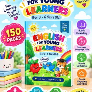 幼児向け英語ワークシートセット（対象年齢：3～6歳、フォニックス、数字、図形）（デジタルダウンロード）
