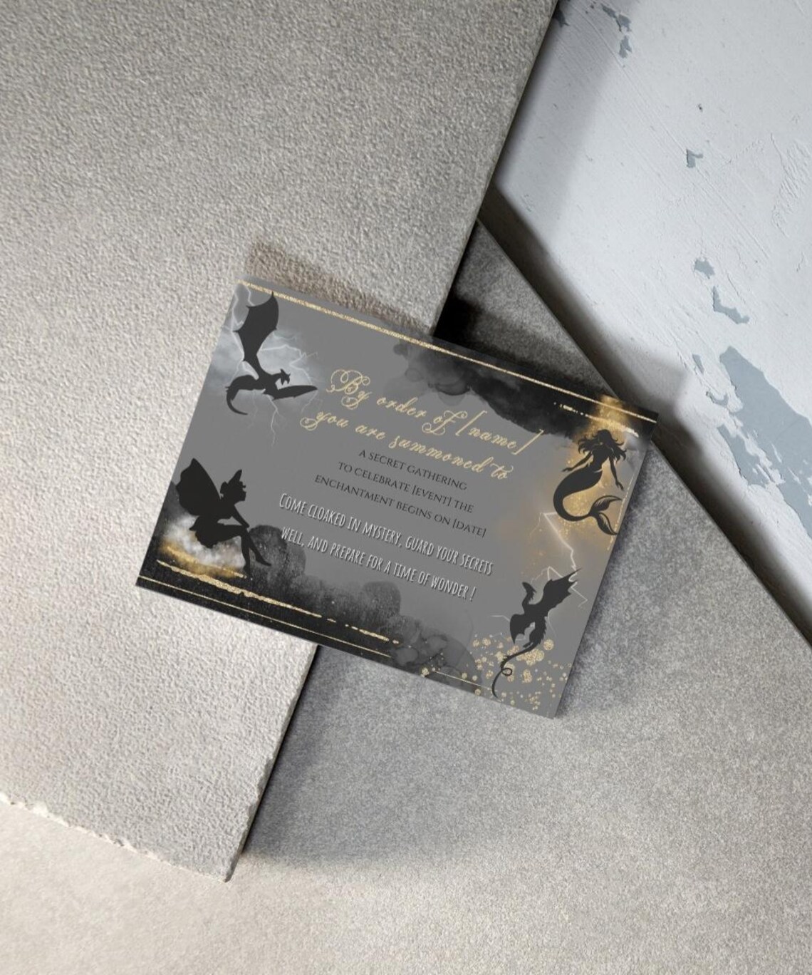 Fantasy Invite Design Fantasy Party Invitation Template: Dragon Theme, Editable Canva Card ...