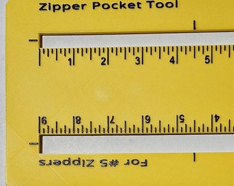 Zipper Pocket Sewing Template - Bag Making Tool for #3 & #5 Zippers