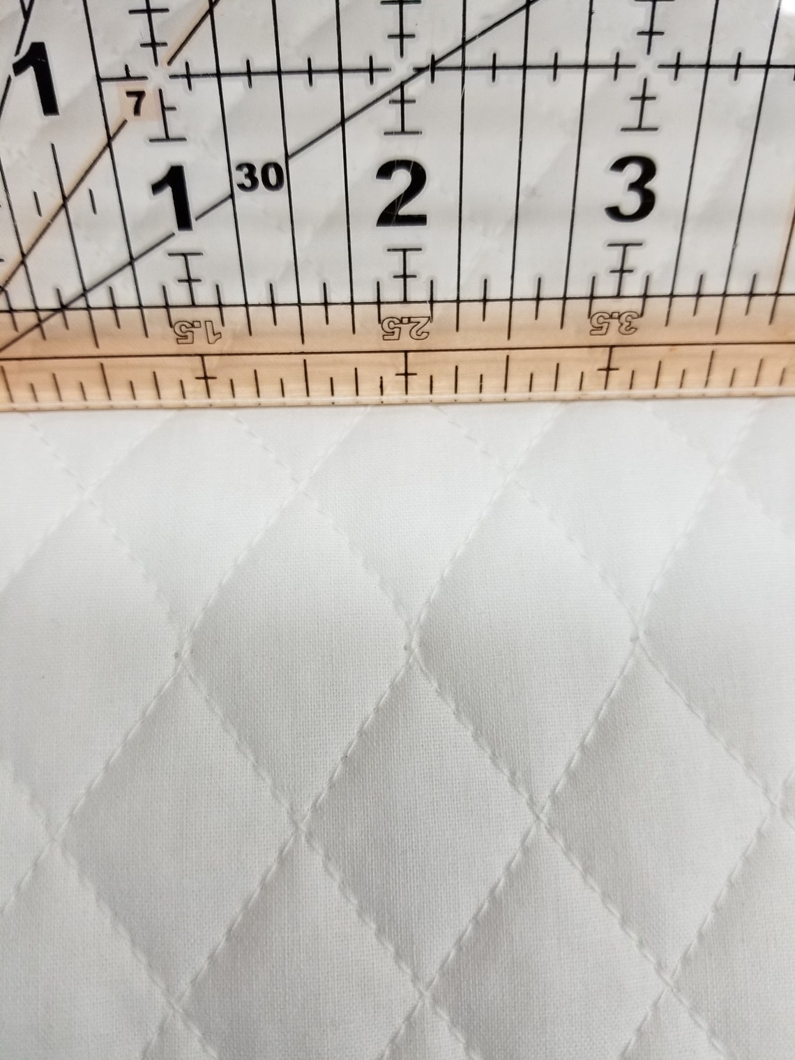 Double Faced PreQuilted White Cotton Fabric Diamond Solid Etsy