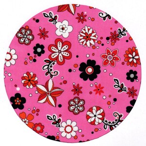 Mouse Pad Pink Abstract Floral Fabric Covered Mousepad Mat