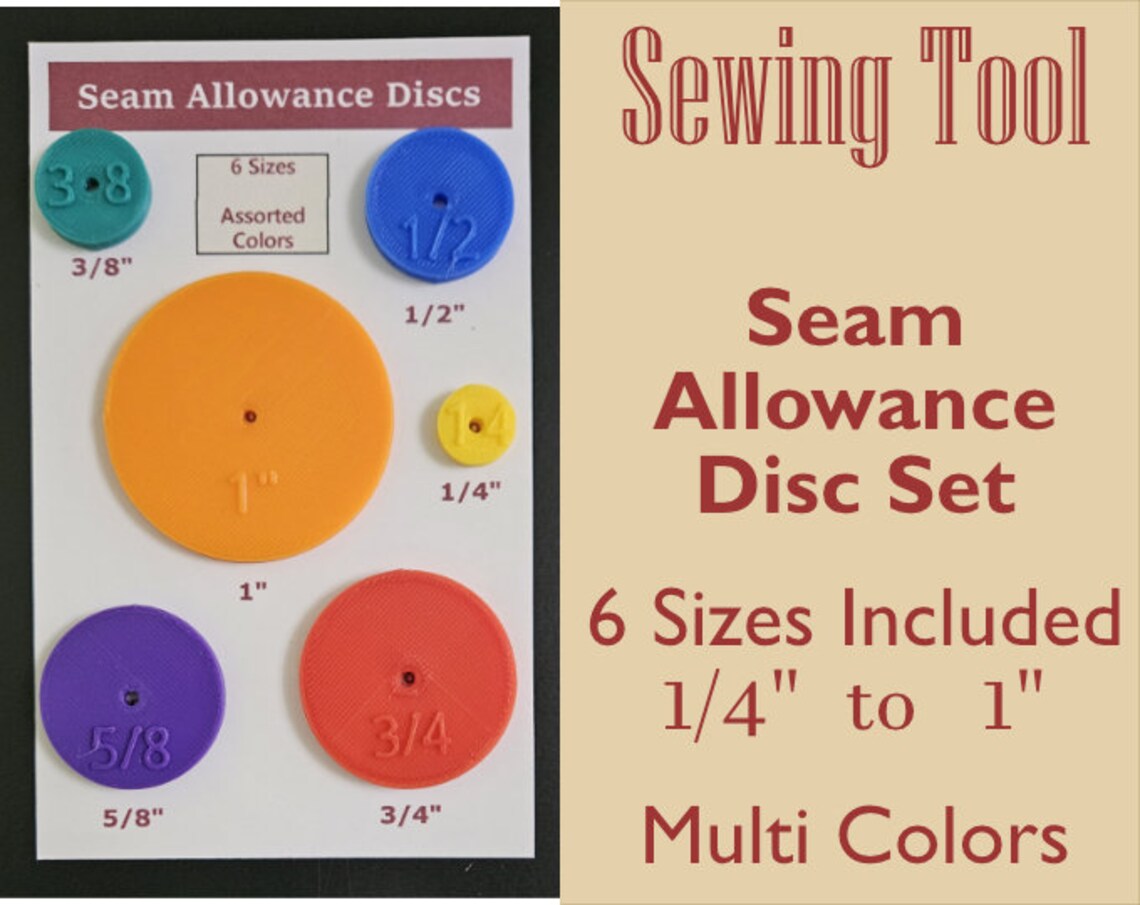 Multi Color Seam Allowance Disc Set - 6 Sizes Included 1/4