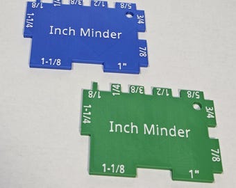 Seam and Hem Measuring Gauge - Quick Size Reference - Ten Fractional Inch Markings - 3D Printed