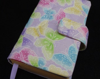 Paperback Book Cover Lilac Butterfly Fabric Book Cover With Hook & Loop Closure