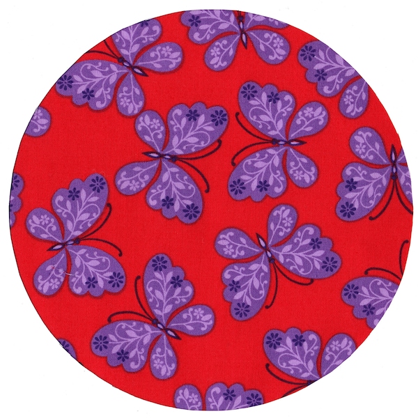 Mouse Pad Red Hatter Butterfly Fabric Covered Mousepad Mat