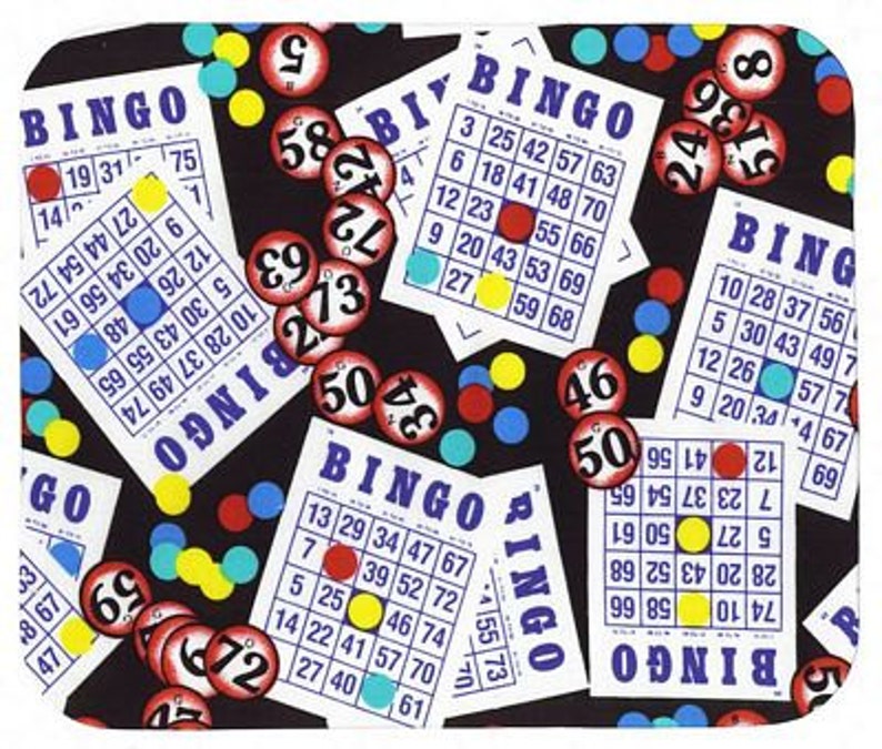 Mouse Pad Bingo Cards Fabric Covered Mousepad Mat Etsy