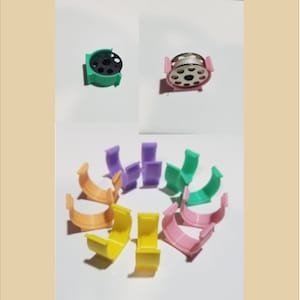Pastel Bobbin Clips for Style M Bobbins - Assorted Colors - Industrial Sewing Machine - Choose your Quantity - Plastic Clips - Class M
