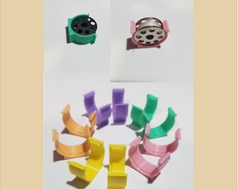 Pastel Bobbin Clips for Style M Bobbins - Assorted Colors - Industrial Sewing Machine - Choose your Quantity - Plastic Clips - Class M
