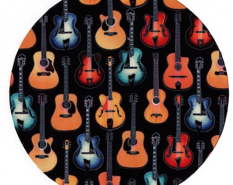 Mouse Pad Guitar Print Fabric Covered Mousepad Mat