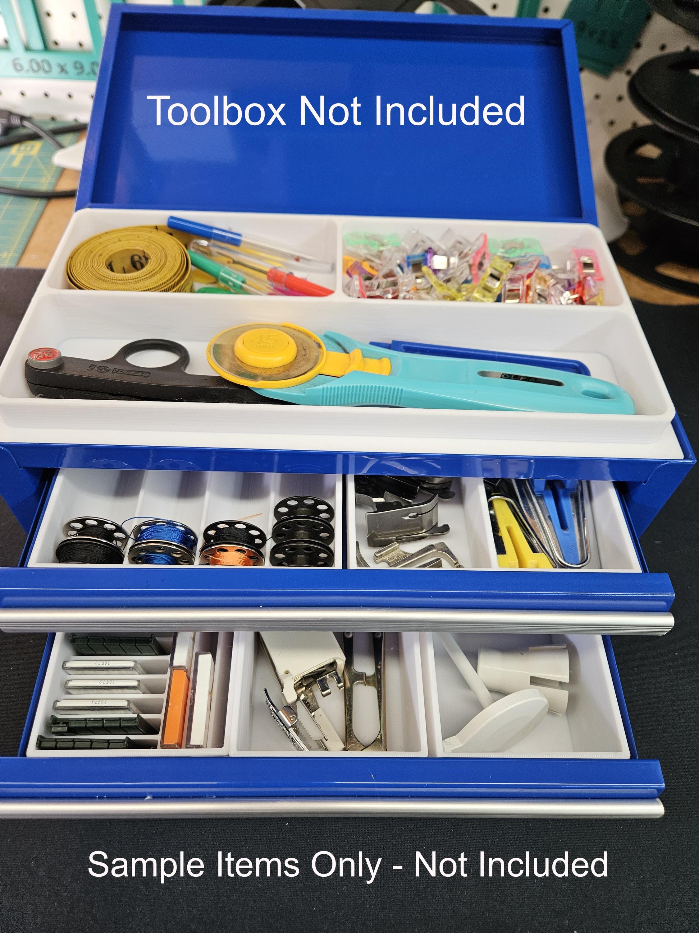 Kobalt Mini Toolbox Organizing Inserts for Sewing - Fully Enclosed