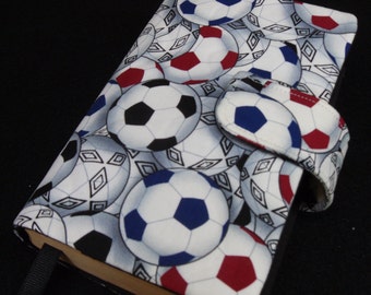 Paperback Book Cover Soccer Balls Fabric Book Cover With Hook & Loop Closure