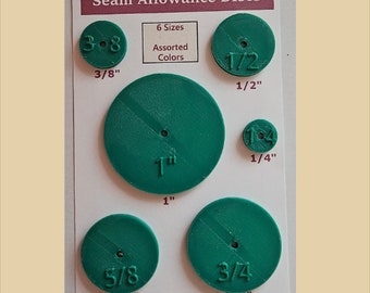 Seam Allowance Discs Set – 3D Printed Sewing Tool, 6 Sizes
