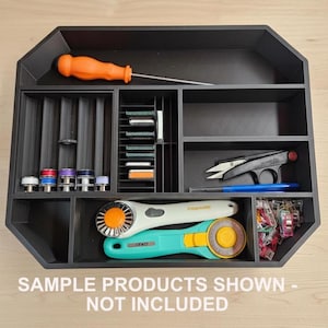 Sewing Stool Under-Seat Storage Tray – Heavy Duty 3D Printed Partitioned Tray - For Shallow Seats