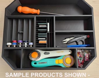 Sewing Stool Under-Seat Storage Tray – Heavy Duty 3D Printed Partitioned Tray - For Shallow Seats