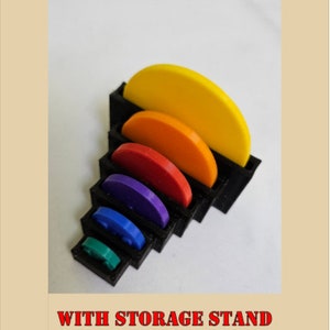 Multi Color Seam Allowance Disc Set with Storage Tray - 6 Sizes Included 1/4" to 1" - Sewing Tool - Quilting Tool - Seam Marker - 3D Printed