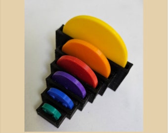 Multi Color Seam Allowance Disc Set with Storage Tray - 6 Sizes Included 1/4" to 1" - Sewing Tool - Quilting Tool - Seam Marker - 3D Printed