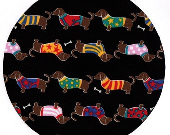 Mouse Pad Dachschunds in Sweaters Fabric Covered Mousepad Mat