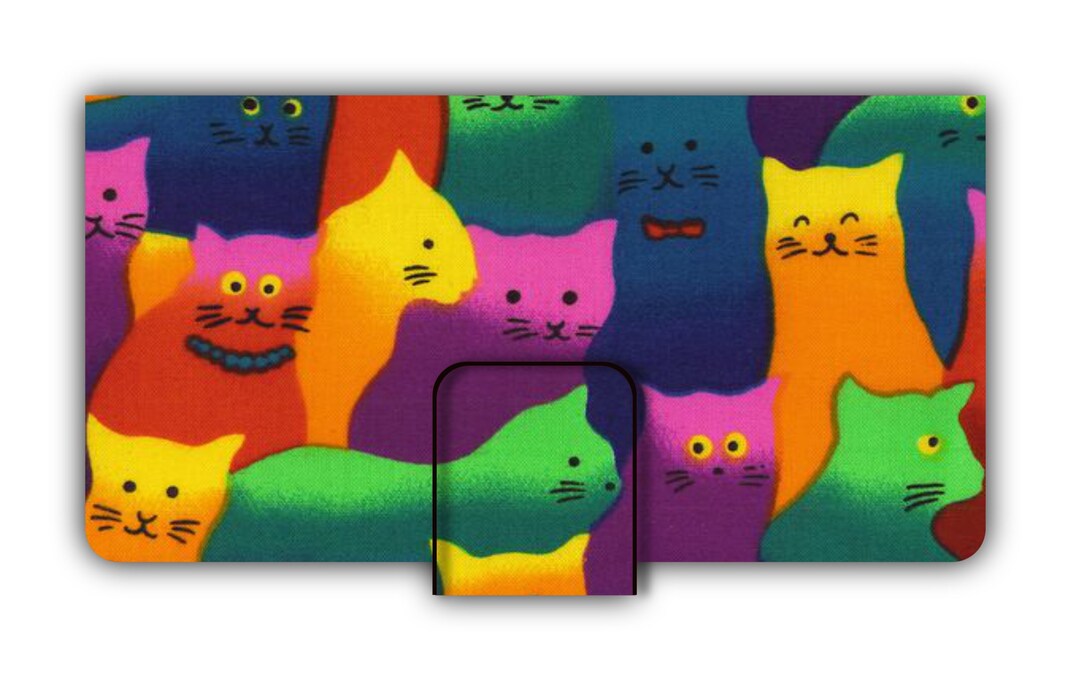 Checkbook Cover Crazy Cats Fabric Use for Checks, Currency, Coupons Hook & Loop Closure Etsy