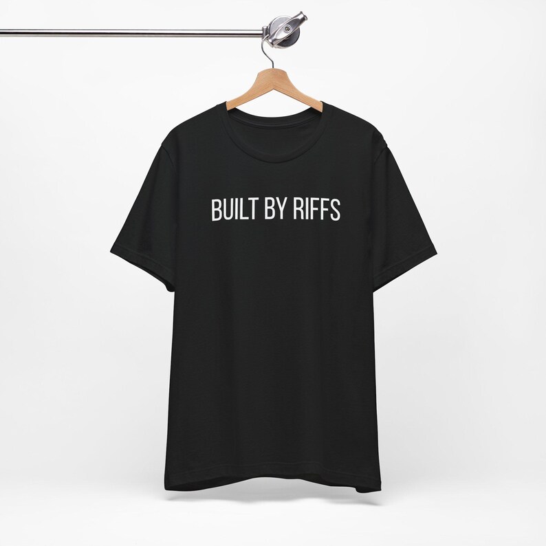 Built By Riffs T-Shirt | Heavy Music Inspired Unisex Tee | Black Graphic Shirt image 2