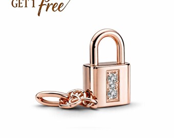 Roségouden hangslotsleutelhanger, past op Europese armbanden en kettingen, beste cadeau