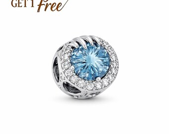 S925 Ale Frozen Winter Crystal Charm,925 sterlingzilveren bedel,past bij Europese armbanden en kettingen