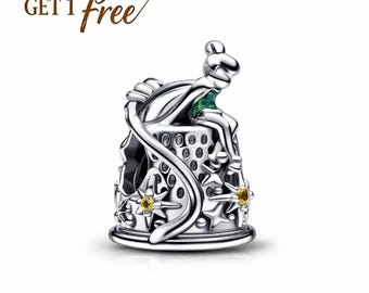 Dedal con dije de Campanilla Celestial Hela, compatible con pulseras y collares europeos, el mejor regalo, regalo para el Día de la Madre