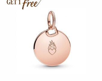 Hand-made rose gold round tag pendant charm gift bag