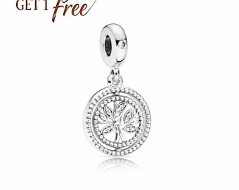 Spinning Tree Of Life-hangerbedel S925 Ale, 925 sterlingzilveren bedel, past op Europese armbanden en kettingen