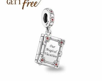 Familiealbum-hangerbedel Fantasieland Kasteelvakantie, past op Europese armbanden en kettingen, beste cadeau